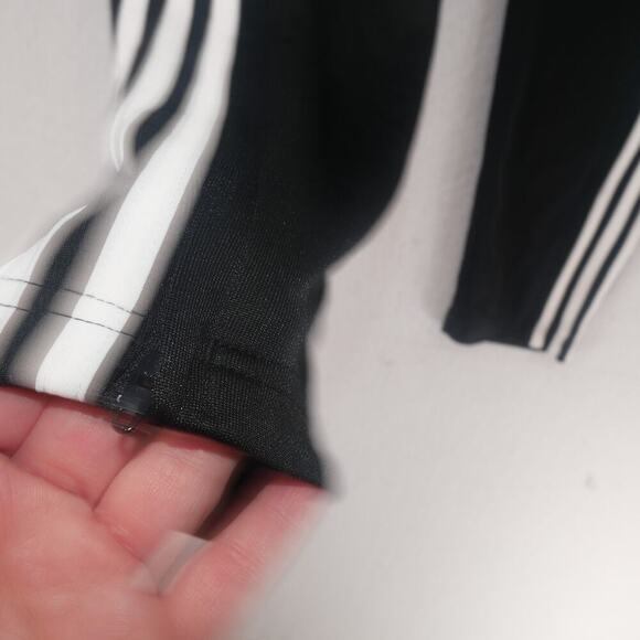 NEW adidas Women's 1X Sereno Pants Black White Stripe Track Pants with Pockets - Picture 6 of 11